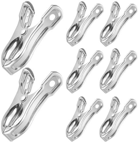YARNOW Pinzas de Fijación de Acero Inoxidable para Invernadero, Clips Metálicos Resistentes para Cubiertas de Plantas, 20 Unidades, Ideales para Jardín, Huerto y Protección contra Viento