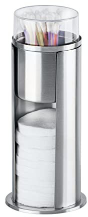 WENKO Porte Cotons-disques et Cotons-tiges Firenze Acier INOX Mat Satiné