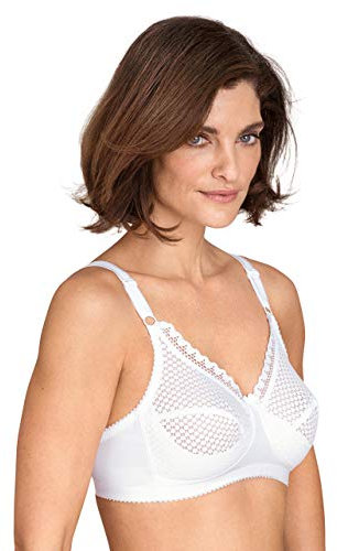 Miss Mary of Sweden Cotton Dots Womens Non-Wired Supportive Bra with Pattern White