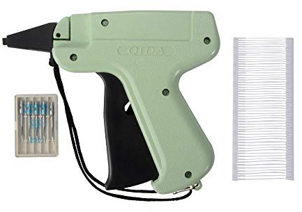 Etikett pistol standardpris/etikett/klädbricka maskin med 5 nålar i rostfritt stål + 1 000 kimble hullar 55 mm för butikskläder/familj/marknadsförsäljning/lager