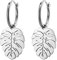 Heideman Ohrringe Folium Damen - aus hochwertigem Edelstahl - silber gold rosegold farbend poliert - Ohrstecker hängend für Frauen - Creole mit Anhänger