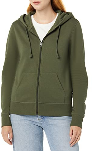 Amazon Essentials dam Fleecehoodie i fransk frotté med full dragkedja (Finns i plusstorlek)