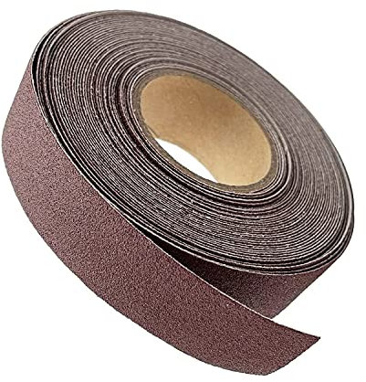 80 grano rollo de papel de arena rollo de tela de arena 2.5cmx8m rollo de papel de arena de alúmina para pulir muebles de acabado de madera, arena metálica y automóviles
