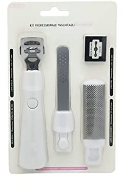 Kit per Pedicure, Cura dei Piedi, Raschietto per Tallone, Pedicure in Acciaio INOX, Lima per Piedi Scrubber Raspa per Pelle Morta RuvidaRasoio per Calli, icluse 5 Lame di Ricambio