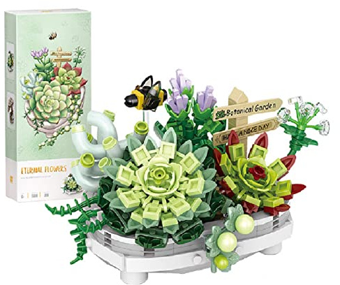 BSOMAM Kit de Blocs de bonsaï pour Plantes Grasses, Mini bonsaï en Fleur de Cerisier, Collection botanique, Jouets de Construction pour Adultes (389 pièces)