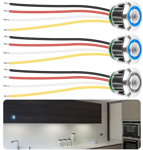 12v LED Touch Dimmer Schalter: Nizirioo 2 Stück Touch Dimmer Schalter 16mm Berührungsschalter LED Touchdimmer 5-24v Dc Sensorschalter Stufenloses Dimmen für Lichtleisten LED-Leisten Streifen Strip