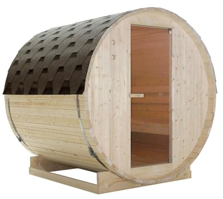 sauna a barile per esterni TROMSÖ L per 4 persone, 189 x 180 x 191,5 cm
