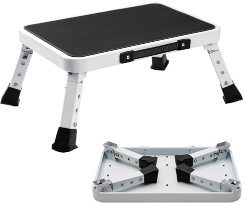 Comzantor Sgabello Pieghevole Portatile, Scaletta Pieghevole, Sgabelli Pieghevoli, Gradino Camper, Sgabellino Portatile, Gradino, Scalino, per Camper, Cucina, Bagno