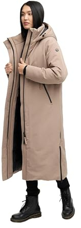 Navahoo Damkappa med magnetisk täcklist och ryggsäckshållare, varm vinterjacka, snövakt 14 XS-5XL, Tygransgrå, XXL