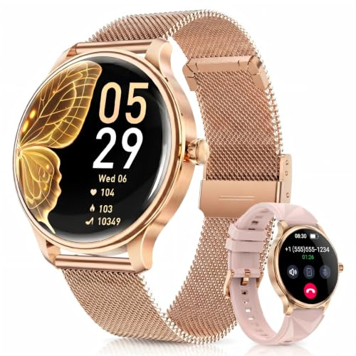 WalkerFit Montre Connectée Femme avec Appel Bluetooth 1.43 Smartwatch
