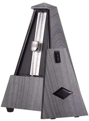 Generic Universal Pyramid Mekanisk Metronom Precisionsövningsverktyg för Nybörjare för Gitarr Piano Bastrumma ABS-material, Silver, Kompakt Storlek (Silver)
