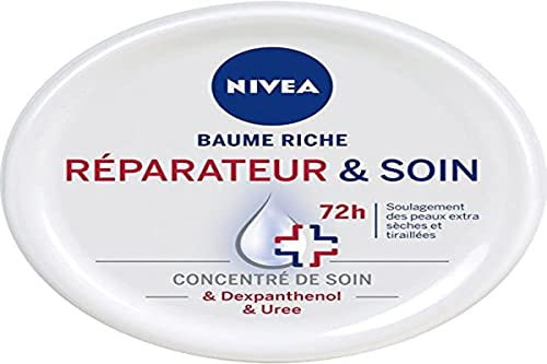 NIVEA Baume Réparateur & Soin 72h Peaux Extra Sèches & Tiraillées (1 x 300 ml), Baume corps au concentré de soin NIVEA & Dexpanthenol, Hydratant Corps 72H