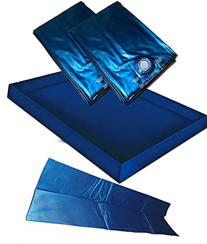 Hardside Wasserbetten Wasserkern Wasserbettmatratze Wasserbett Matratze DUAL Duo + Sicherheitswanne Auslaufwanne Wanne Standup Liner + Thermo Trennwand Thermotrennwand (180 x 200 cm F0 + F2)