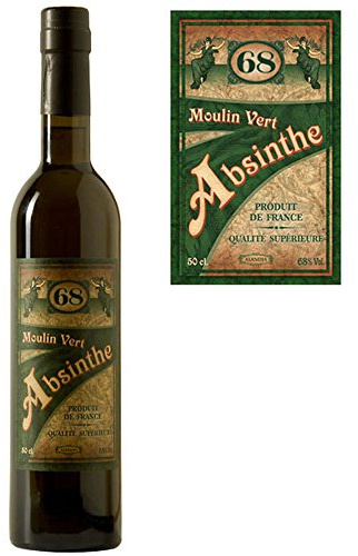 Absinth Moulin Vert von ALANDIA | Mit Goldmedaillen prämiert | Original Rezeptur aus Frankreich | Mit Weinalkohol destilliert | 68% Vol. | (1x 0,5 l)