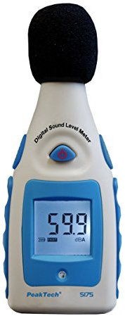 PeakTech, Sonómetro digital 30-130 Db en ponderación A, micrófono de 1/2 pulgada, clase 2, medición de ruido, 1 pieza, P 5175