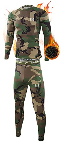 MEETYOO Ensemble de sous-Vêtements Thermiques Homme, Sport Base Layer Maillot Manches Longues + Pantalon Quick Dry Sou Vetement pour L'entraînement Ski Running Randonnée