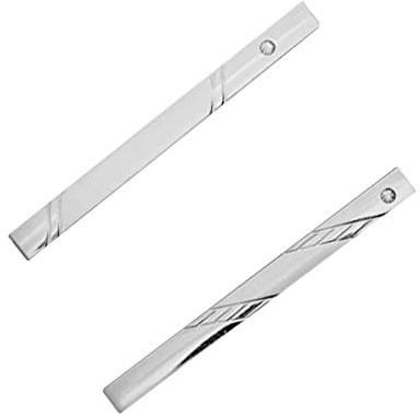 Krawattennadel, Krawattennadel, Krawattenklammer, Herren, für Geschäftstreffen, Silber, 2 Stück