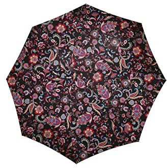 reisenthel Umbrella Pocket duomatic Paisley Black Kompakter Taschenschirm aus recycelten PET-Flaschen Mit großer Drucktaste und ergonomisches Griffdesign