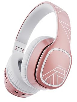PowerLocus Wireless Headphones Over Ear, Bluetooth Headphones Over Ear, 50 Hours Playtime, Foldable Headphones with Built-in Microphone, Hi-Fi Stereo, Lightweight and Wired Mode for Phone Travel PC