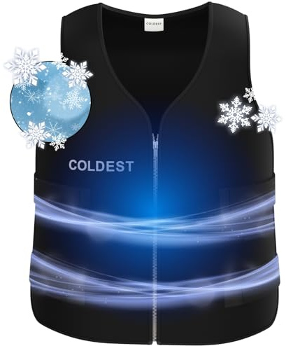 Coldest Cooling Vest Ice packs for Hot Weather Men and Women, Cycling, Running, Warehouse, Cool Jacket, Black, M