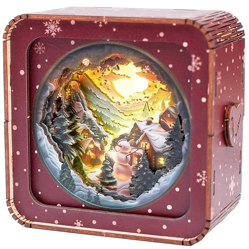 Blumuze 3D Wooden Puzzles Night Light, 3D Wooden Jigsaw Puzzles for Adults Kids, DIY 3D Puzzle Night Lamp Birthday Gifts for Women, Best Friends, Present for Lover on Christmas (L002)