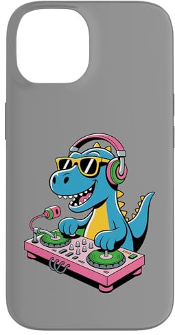 Tocadiscos DJ Dino Funny Music Lover Dinosaur Vibes Carcasa para iPhone 14