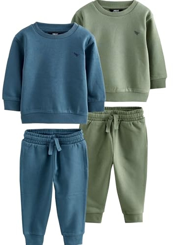 NEXT Garçon Ensemble sweat et pantalon de jogging, lot de 2 Blue/Green 12 Mois-18 Mois