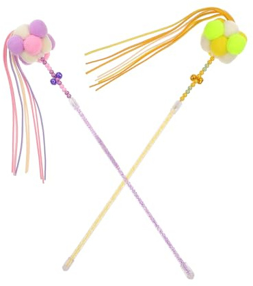 iplusmile 2pièces Jouets pour Chats Interactifs Longs Set De Jouets Éveil pour Chat Stimulants pour