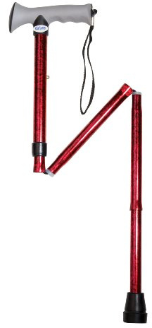 Drive Devilbiss Medical Walking Stick with Gel Grip - RED Crackle