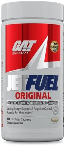 GAT SPORT JetFuel Original - Weight Loss Supplement, Energy Booster, Fat Burner, Appetite Suppressant (144 Capsules)