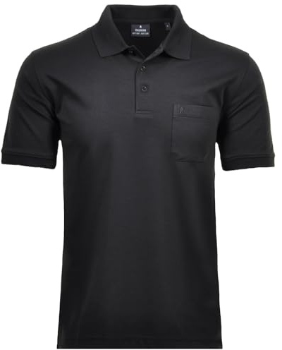 RAGMAN Herren RAGMAN Kurzarm Softknit Poloshirt XX-Large, Schwarz-009