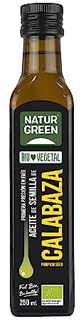 NaturGreen - Aceite Calabaza Bio, 100% Aceite de Semillas de Calabaza Ecológica, Primera Presión, 250 Mililitros