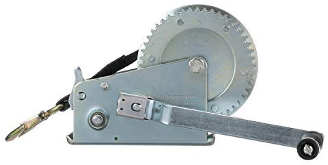 Seachoice Trailer Winch, Strap with Hook, Two Speed, Max Load 2,000 Lbs.