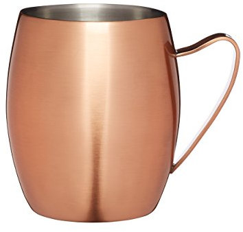 BarCraft Isolierter Moscow-Mule-Becher mit Kupferbeschichtung, Edelstahl, 370 ml, Braun