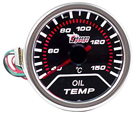 E Support 2 52mm Jauge de Température de d'huile Universelle pour Voiture Fumé Teinte Len Huile Température Gauge LED Lumière Indicateur Instrument