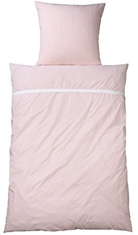 wellyou, Kinder Bettwäsche, Vichy-Karo, 100% Baumwolle, Maße (Bezug 100 x 135cm und Kissen 40 x 60cm) rosa-weiß