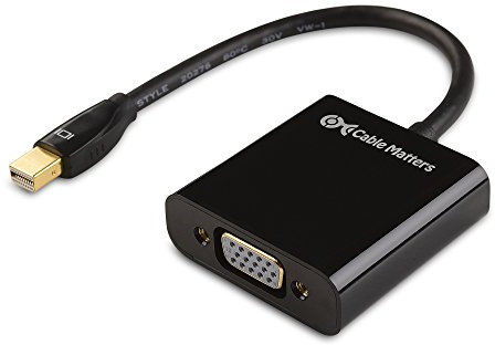 Cable Matters Mini DisplayPort to VGA Adapter (Mini DP to VGA) in Black - Thunderbolt | Thunderbolt 2 Port Compatible