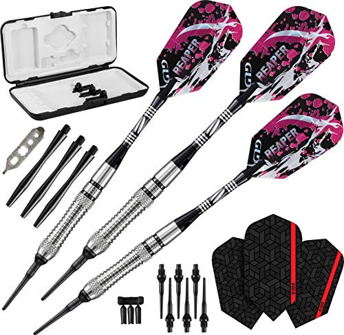Viper by GLD Products Grim Reaper 80% Tungsten Soft Tip Darts, Wide Ringed Barrel, 18 Grams (21-2502-18)