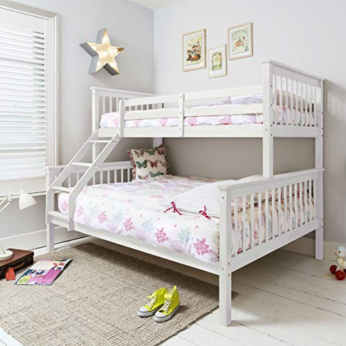 Noa & Nani Hanna Triple Bunk Bed with Single and Double Bed in Classic White