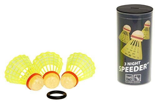 Speedminton Sport 3er Speeder Night Tube Speedminton Bälle, Gelb/Rot, Einheitsgröße EU