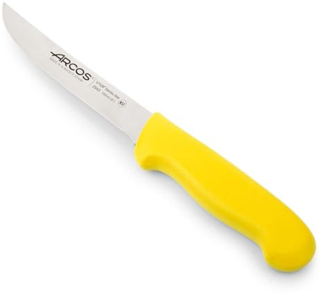 Arcos Coltello Disossatore con Lama in Acciaio Inossidabile Nitrum 160 mm – Coltello Professionale per Tagliare Ossa di Carne, Manico Ergonomico in Polipropilene – Giallo, Serie 2900