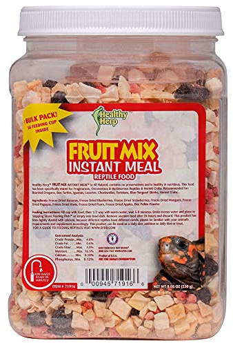 Healthy Herp Fruit Mix Instant Meal Reptile Food - Bearded Dragon Accessories & Bearded Dragon Food - Nutritious Blend for Bearded Dragons, Box Turtles, Tortoises, Hermit Crabs - 8.05 oz (230g)