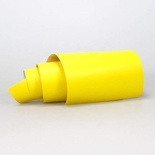 TipTopCarbon 8,55€/m² Matt Gelb 152cm breit Blasenfrei Autofolie selbsklebend mit Luftkanäle 3D Flex Folie Auto