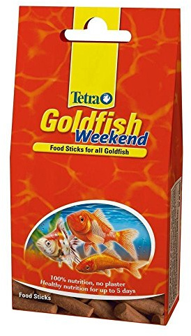 Tetra Goldfish Weekend Fish Food, Cibo per pesce completo per tutti i pesci rossi, 10 bastoncini