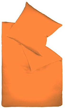 fleuresse 9200 Colours Interlock Jersey Bettwäsche aus 100% Baumwolle, Oekotex Standard 100, orange, 135 x 200 cm