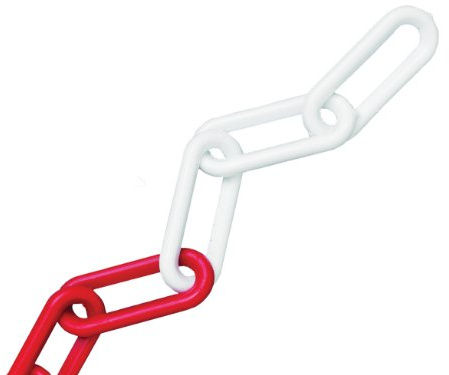 Faithfull FAICHPRW812C 8mm 12.5m Plastic Chain - Red/ White