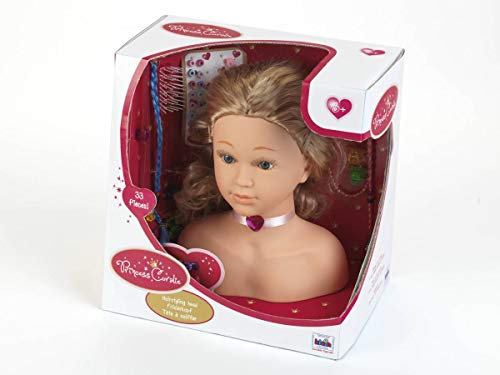 Theo Klein 5234 Princess Coralie Frisierkopf Sophia I 27 cm hoher Kopf mit langem Haar I Inkl. Bürste, Kamm und Haarschmuck I Spielzeug für Kinder ab 3 Jahren