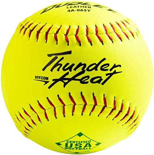 Dudley 12 USASB Thunder Hycon Leather Slowpitch Softball - 12 Pack