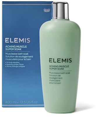 ELEMIS Aching Muscle Super Soak 400ml, Natural Bath Milk Soak To Ease Muscle Aches & Tension