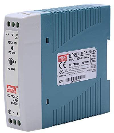 Hutschienen Netzteil 20W 15V 1,34A ; MeanWell, MDR-20-15 ; Hutschienennetzteil